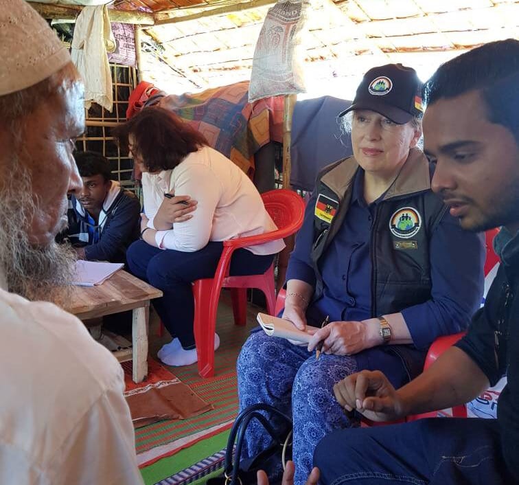 Yvonne Ridley interviewing the Rohingya in Cox's Bizar