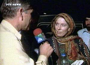 BRITISH JOURNALIST YVONNE RIDLEY IS RELEASED IN PAKISTAN FROM AFGHANISTAN