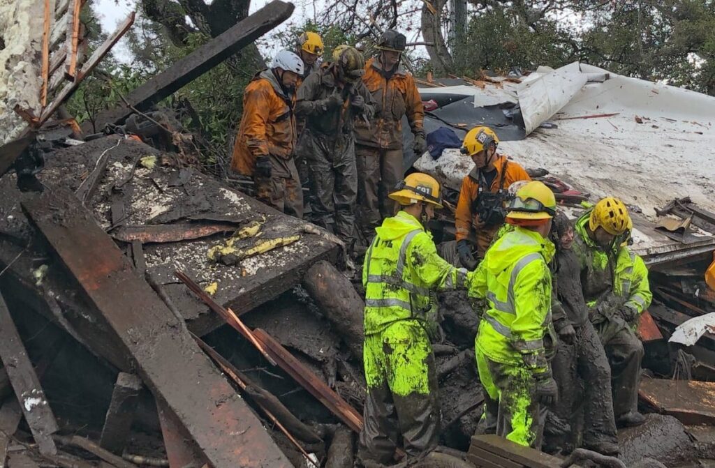 Californian Mud Slides – Death Toll rises – Watch video of rescue effort!