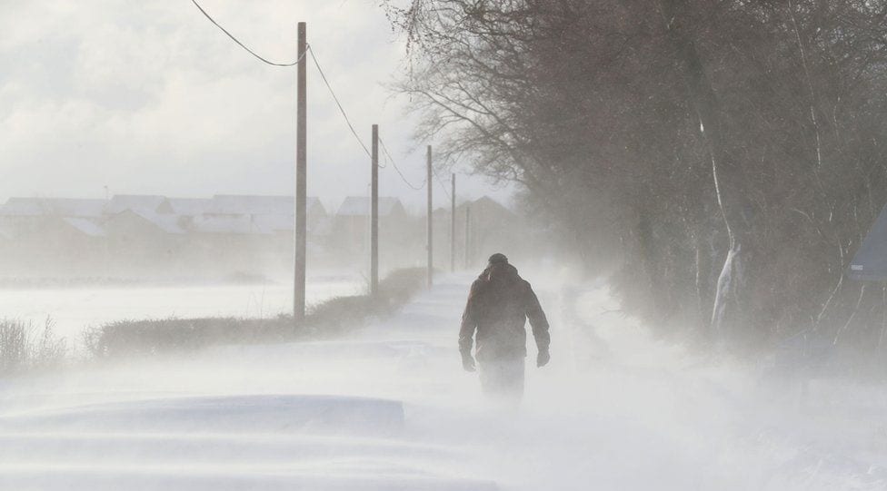 Storm Emma Batters the UK with temperatures falling to -12