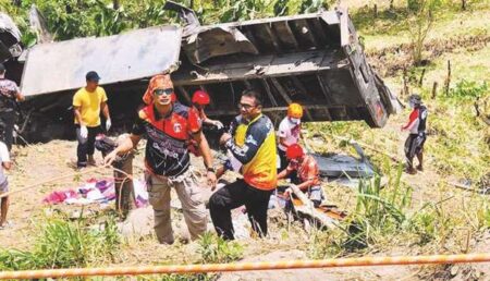 20 killed- inc children as a truck Plummets into a Ravine