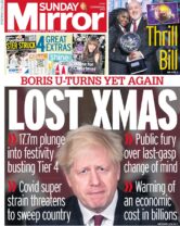 The Mirror leads with 'Lost Xmas' -