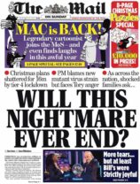 The Sunday papers - The Mail leads with 'Will this nightmare ever end'