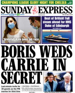 Sunday Express – ‘Grateful’ Kate gets Covid-19 jab