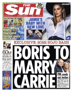 The Sun – PM Boris Johnson to marry Carrie in July 2022