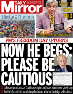 Daily Mirror – PM’s Freedom Day U-Turn