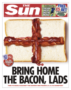 The Sun – England vs Denmark: Bring home the bacon lads