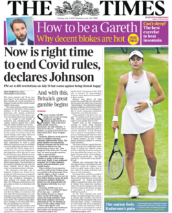 The Times – ‘Right time to end rules’ – PM