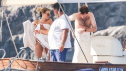 Princess Eugenie’s husband frolics with models on yacht