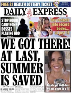 The Daily Express – ‘Summer is saved’