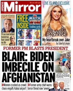 The Mirror – Blair: Biden imbecile on Afghanistan