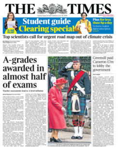 The Times – ‘A-grades awarded in half of exams’