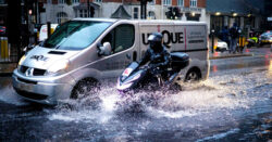 Tower Bridge flooded as torrential rain batters London