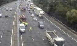 M25 traffic chaos: Huge delays as two lanes closed after serious crash – updates