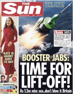 The Sun – ‘Booster jabs ready for lift off’