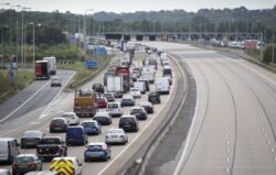 M25 traffic hell: Motorway BLOCKED after three lorries crash – eight-mile tailbacks