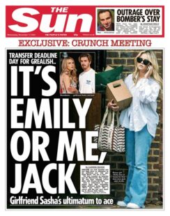 The Sun – ‘Jack Grealish given ultimatum: It’s Emily or me’