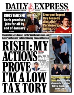 Daily Express – ‘Rishi: My actions prove I’m a low tax tory’