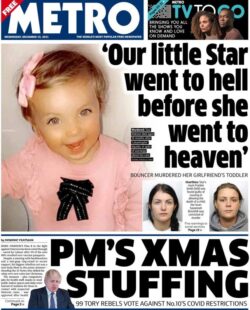 Metro – ‘PM’s Xmas stuffing’