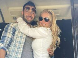 Britney Spears can’t stop smiling as she heads off on holiday with fiancé Sam Asghari following 40th birthday celebrations