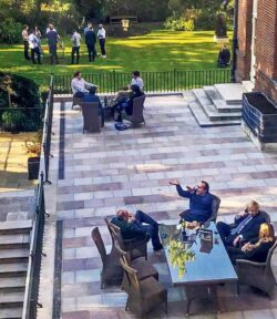 Boris Johnson and staff pictured with wine and cheese in Downing Street garden during first lockdown