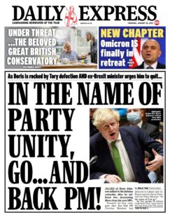 Daily Express – In name of party unity, go … and back PM