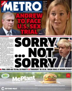 Metro – Boris: Sorry …. Not sorry