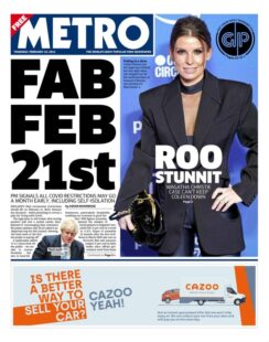 Metro – Fab Feb 21st – Covid restrictions may go