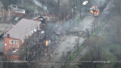 Video shows Ukrainian forces in Mariupol ambushing Russian military convoy