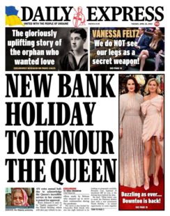 Daily Express – New Bank Holiday to honour the Queen