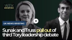 Sunak and Truss pull out of Tory leadership debate, Sunak looking nervous 