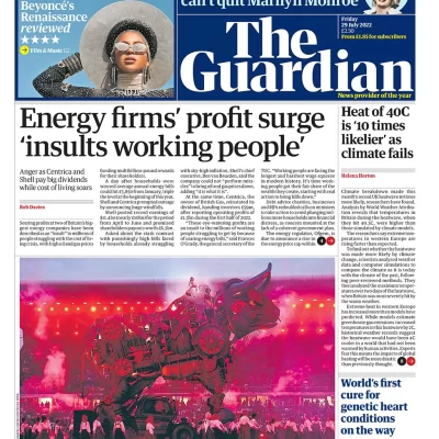 The Guardian - Energy firms profits surge ‘insults working people’