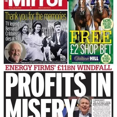 Daily Mirror - Profits in misery