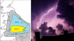 storm mapped: Where lightning is set to strike Britain TONIGHT as extreme weather hits