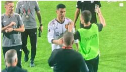 MANCHESTER UNITED star Cristiano Ronaldo refuses to take selfie with pitch invader after Sheriff win