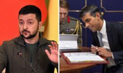 Rishi Sunak and Volodymyr Zelensky vow to crush ‘Putin’s barbaric regime’ in urgent call