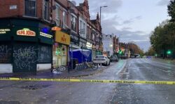 Police seal off busy Manchester roads as with two police tents spotted at scene