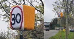 Village knitters make woollen speed camera to slow down drivers