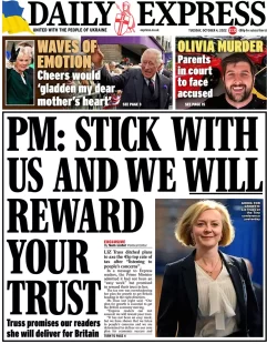 Daily Express – PM: Stick with us and we will reward your trust