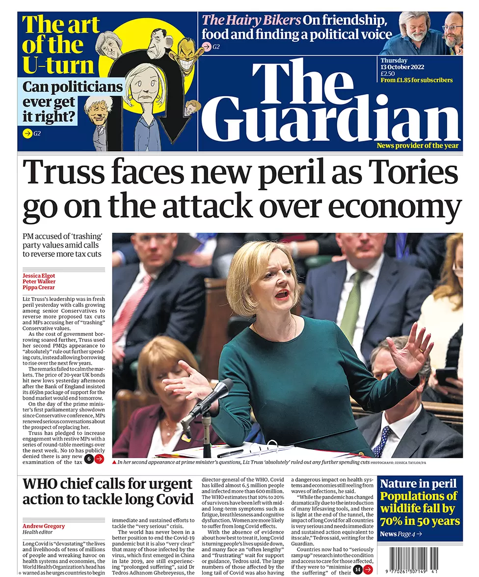 The Guardian - Truss faces new peril as Tories go on attack