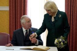 King Charles breaks silence on pen mishaps with joke as he and Camilla sign guest book