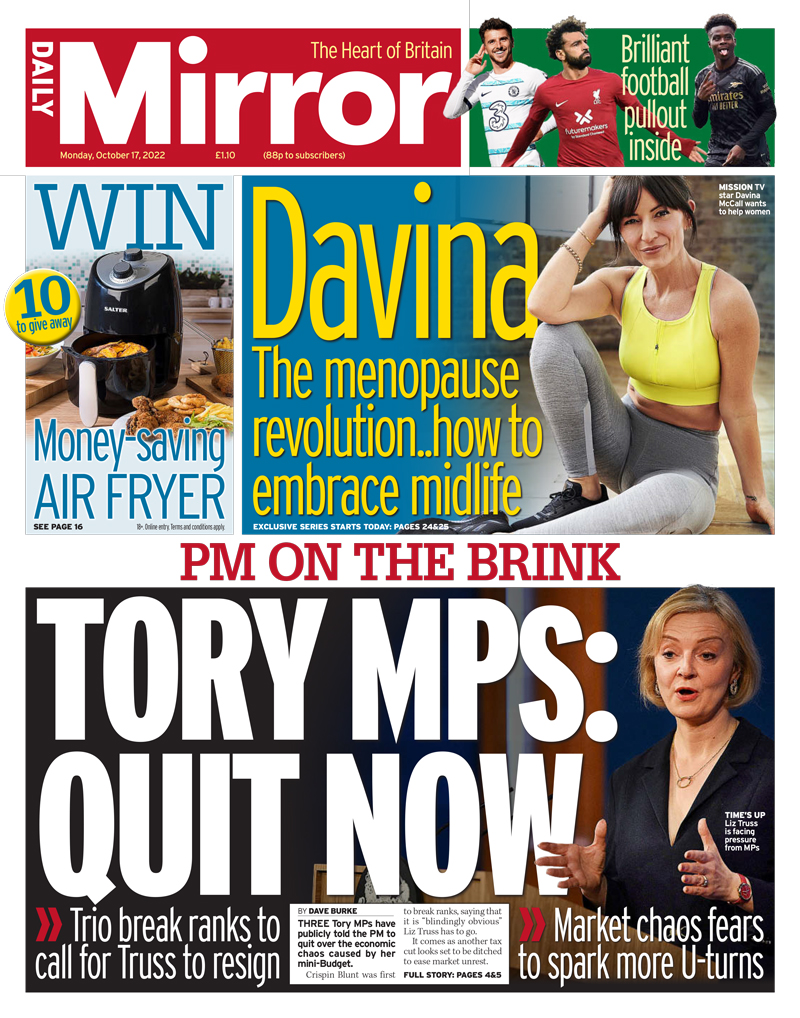 Daily Mirror - Tory MPs: Quit now