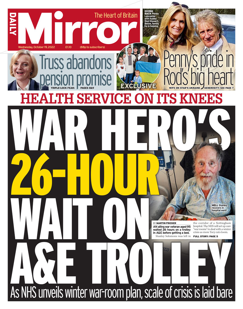 Daily Mirror - War hero’s 26-hour wait on A&E trolley
