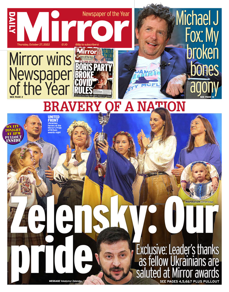 Daily Mirror - Zelensky: Our pride 