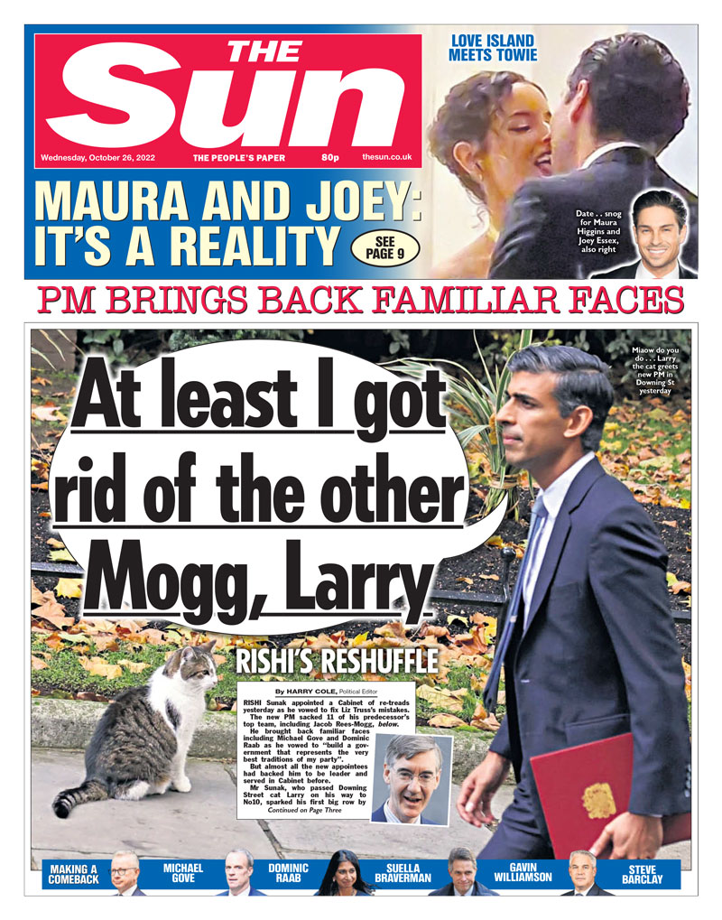 The Sun - At least I got rid of the other Mogg, Larry