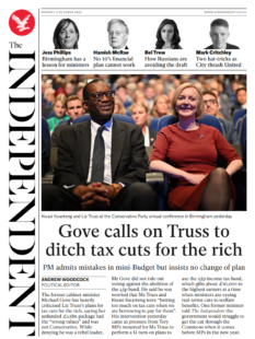 The Independent – Gove calls on Truss to ditch tax cuts for the rich