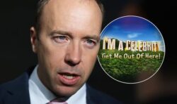 Matt Hancock loses whip ‘with immediate effect’ after joining I’m a Celebrity line-up