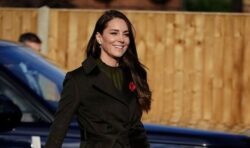 Beaming Kate steps out in green on London visit to champion cause close to her heart