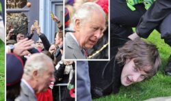 King Charles and Camilla egged on city walkabout as man shouts about ‘blood of slavery’