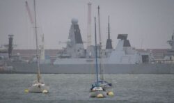 Royal Navy sailors rescue crew of sinking yacht taking on water in ‘arduous’ conditions